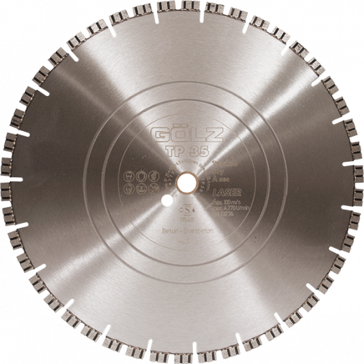 GÖLZ Diamant-Vorschnittscheibe TP35 Beton Lasergeschweißt Ø 400 mm mit Kombi-Bohrung 20,0 mm / 25,4 mm