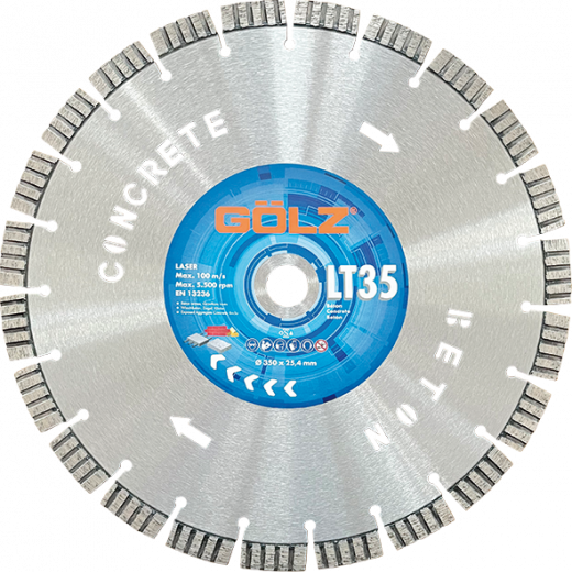 GÖLZ Diamant-Trennscheibe LT35 Beton - Lasergeschweißt Ø 450 mm / 25,4 mm