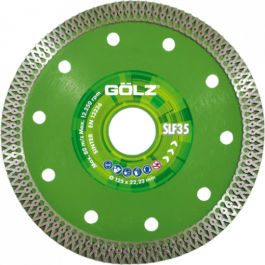 GÖLZ Diamant-Trennscheibe SLF35 Natur- und Kunststeinfliesen Ø 125 mm / 22,23 mm