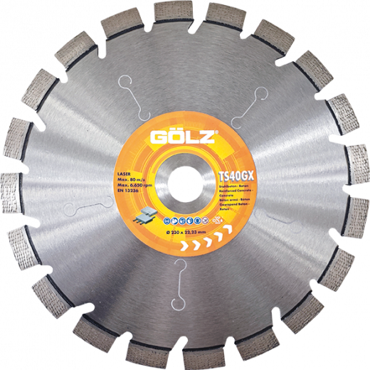 GÖLZ Diamant-Trennscheibe TS40GX - Beton universal Ø 125 mm / 22,23 mm