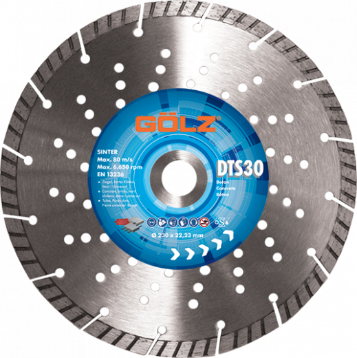 GÖLZ Diamant-Trennscheibe DTS30 Turbo - Gesintert Ø 125 mm / 22,23 mm