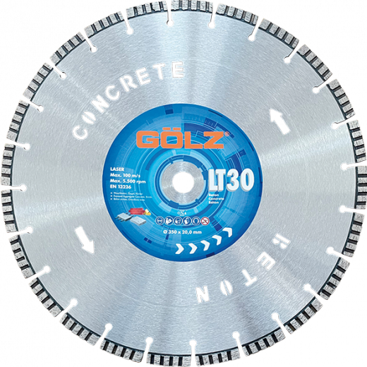 GÖLZ Diamant-Trennscheibe LT30 Beton Lasergeschweißt Ø 350 mm / 25,4 mm