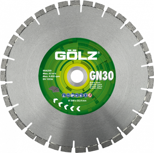 GÖLZ Diamant-Trennscheibe GN30 Granit Premium - Gelötet Ø 300 mm / 25,4 mm