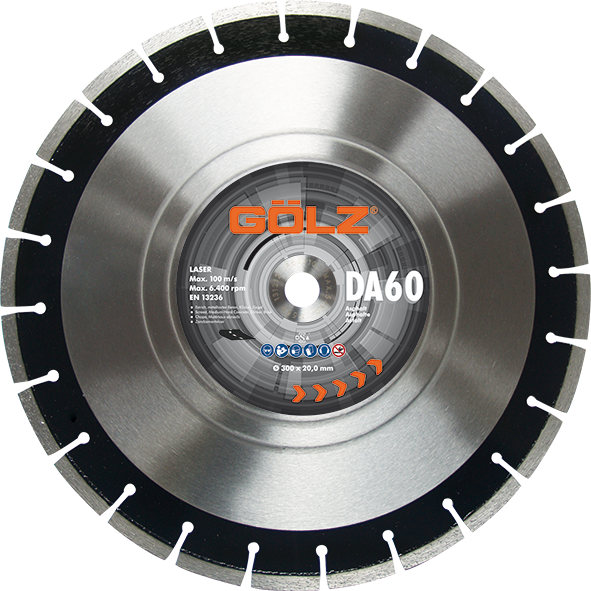 ​​​​​​​GÖLZ Diamant-Trennscheibe DA60 Asphalt Standard Ø 300 mm / 25,4 mm