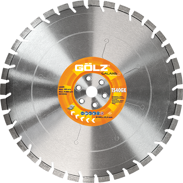 GÖLZ Diamant-Trennscheibe TS40GX Beton Lasergeschweißt Ø 400 mm / 25,4 mm*