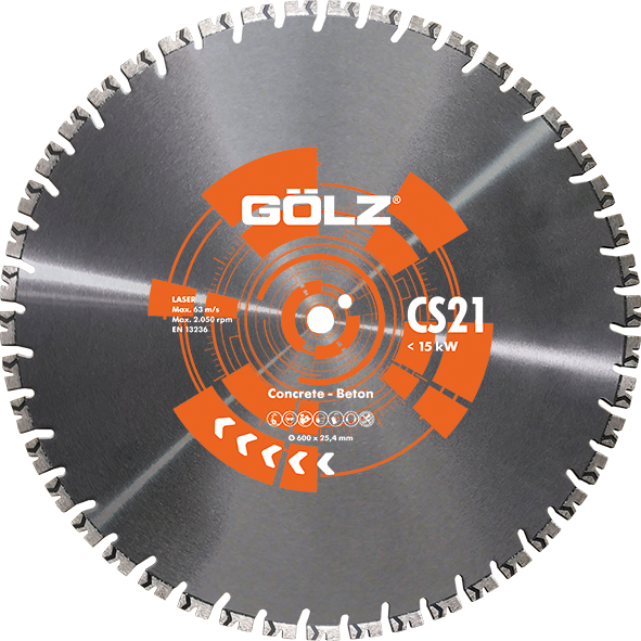 GÖLZ Diamant-Trennscheibe CS21 Beton-Stahlbeton Ø 800 mm / 25,4 mm + NL