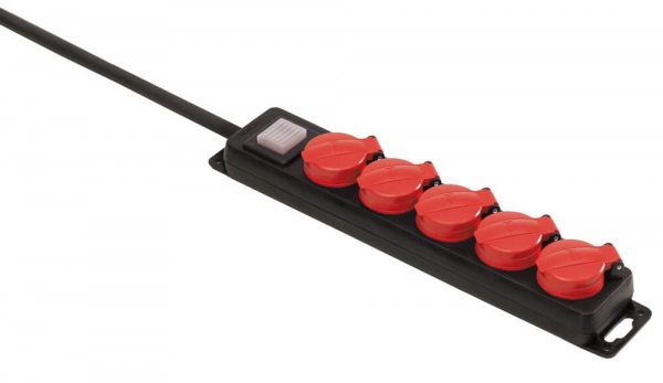 Verteilersteckdose 1,5 m 5-fach H07RN-F 3G1,5 + Sch