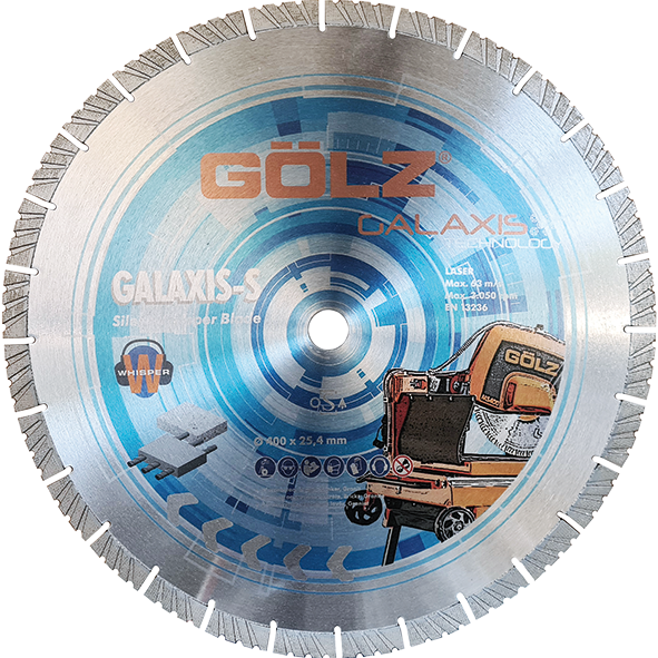 GÖLZ ​​​​​​​Diamant-Trennscheibe GALAXIS-S - 15 mm hohe Segmente Ø 400 mm / 25,4 mm
